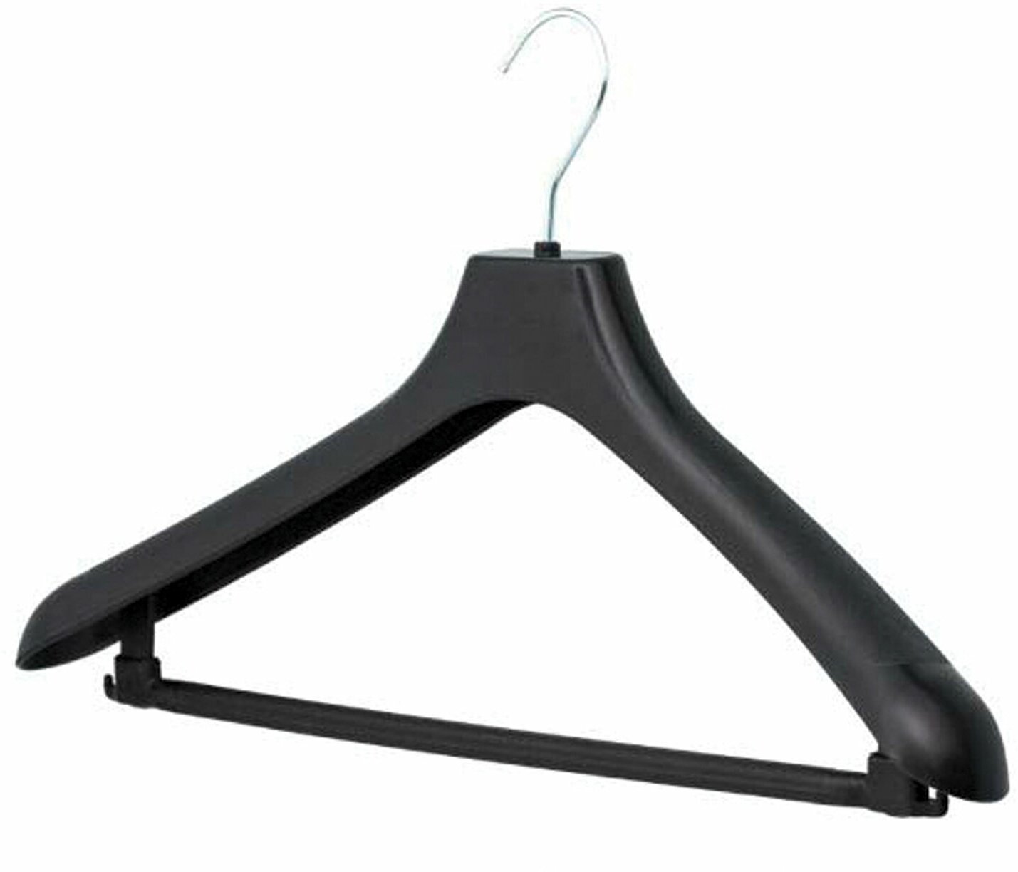фото Вешалка-плечики, размер 48-50, пластик, анатомическая, перекладина, крючки для бретелей, черный, С024/С044