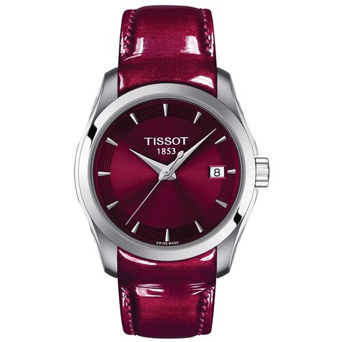 Наручные часы TISSOT T-Classic, серебряный, бордовый tissot couturier automatic small second t035 428 16 051 00