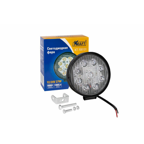 Светодиодная фара 9LED 9-60V 27W (круглая)