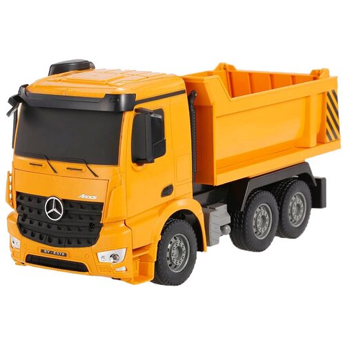 Самосвал Double Eagle Mercedes-Benz Arocs (E570-003), 1:26, 27 см, оранжевый радиоуправляемая бетономешалка double eagle mercedez benz actros 1 26