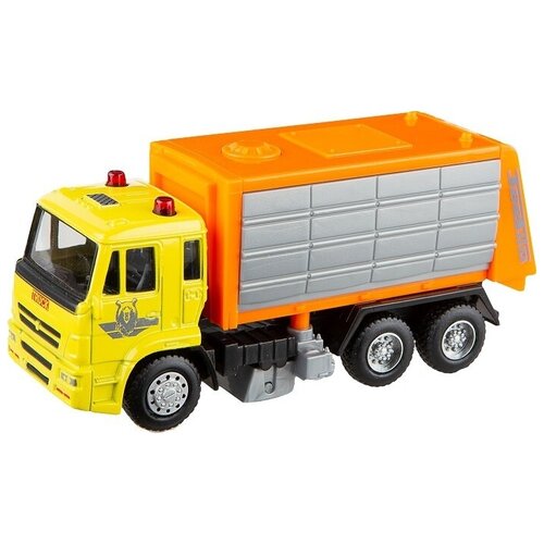 Грузовик Play Smart 6515 1:54, 15 см, оранжевый/серый/белый грузовик play smart 6515 1 54 15 см оранжевый белый
