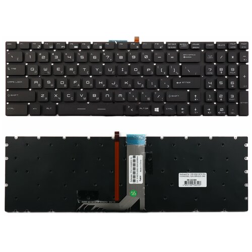 Клавиатура для ноутбука MSI GE62 GE72 Series Плоский enter Черная без рамки С подсветкой PN V143422BS 409000₽
