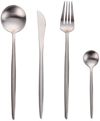 Xiaomi Набор столовых приборов Maison Maxx Stainless Steel Modern Flatware, 4 предмета silver