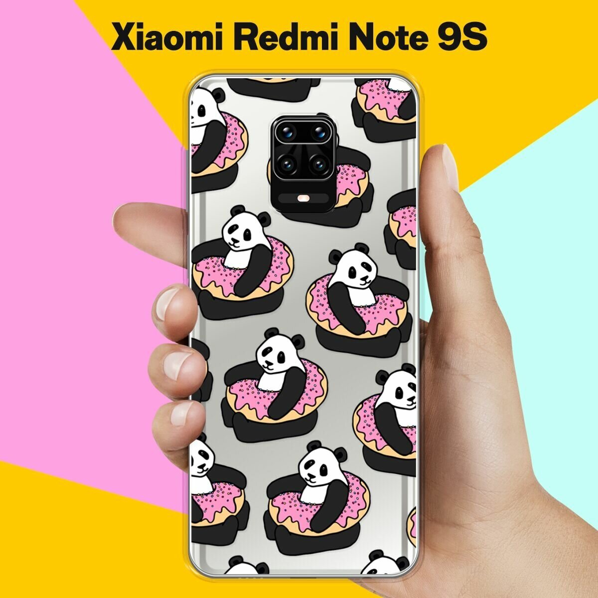 Силиконовый чехол на Xiaomi Redmi Note 9S Панды / для Сяоми Редми Ноут 9С