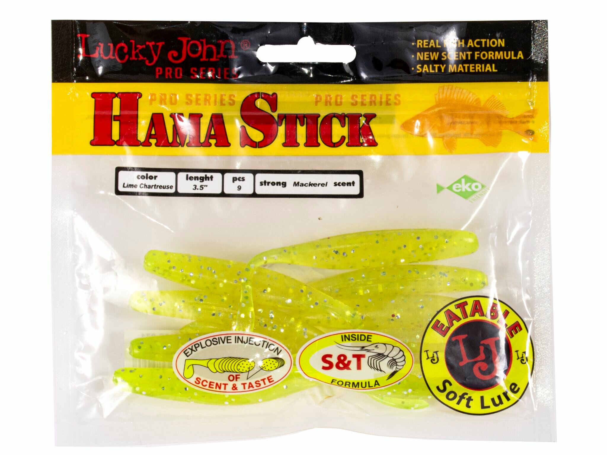 Силиконовая приманка мягкая съедобная стикбейт Lucky John Pro Series "Wacky Hama Stick"3.5" 89 мм 71 9 шт.