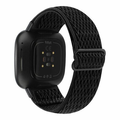 Нейлоновый эластичный ремешок для Fitbit Versa 3/Versa Sense - черный