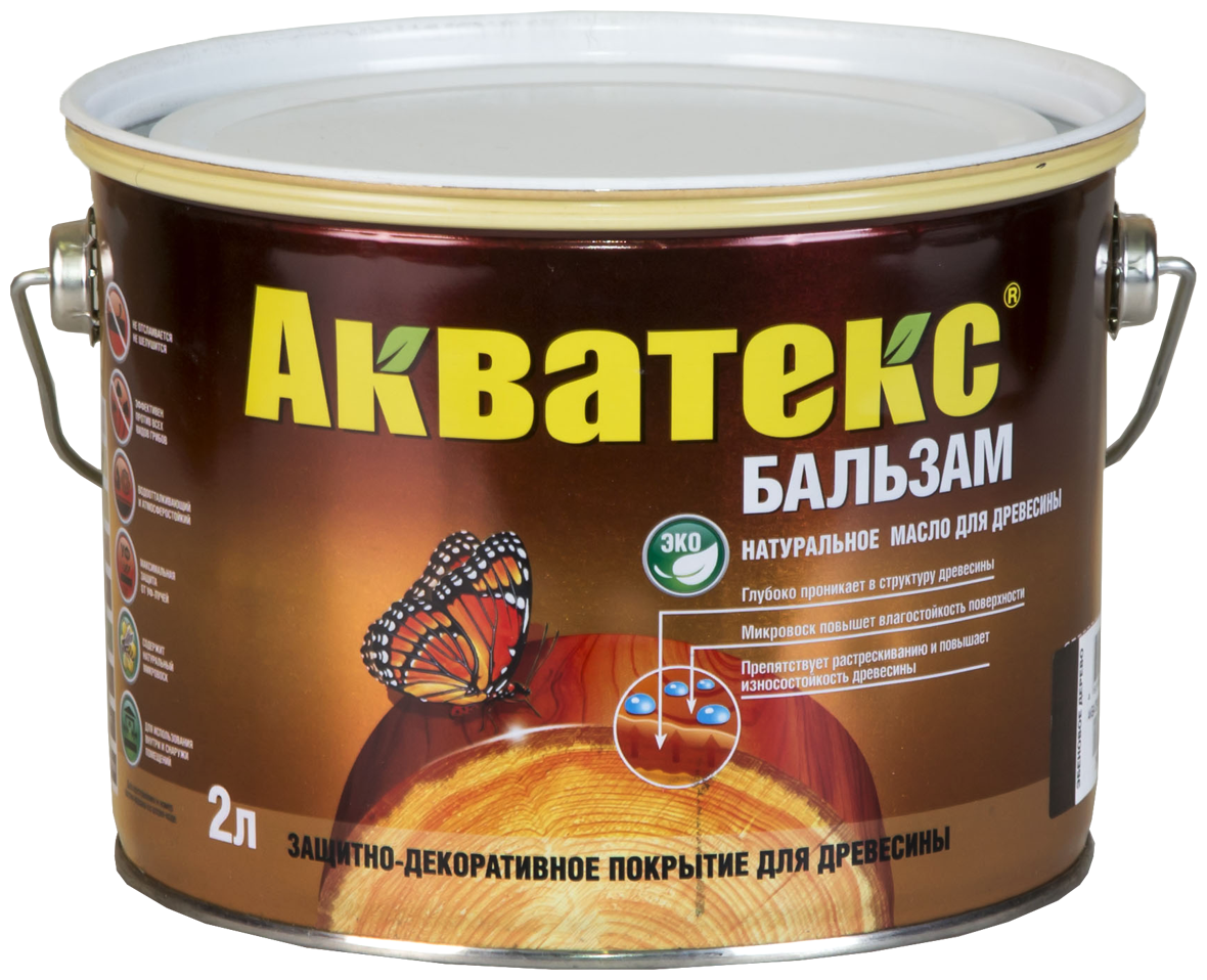 Масло натуральное для древесины Акватекс-Бальзам (2л) тик