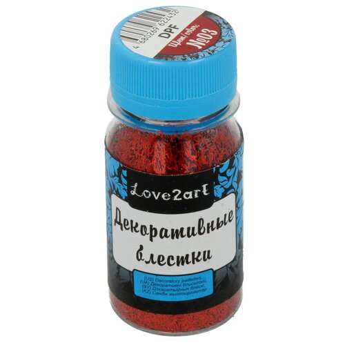 Love2art Декоративные блестки DPF 15 x 02 мм 15 г 03 красный 33275548962 447₽