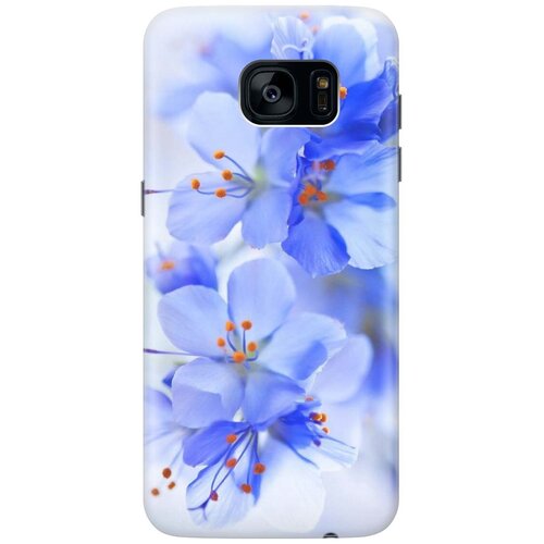 фото Cиликоновый чехол на samsung galaxy s7 edge / самсунг с7 эдж с принтом "лазурные орхидеи" gosso