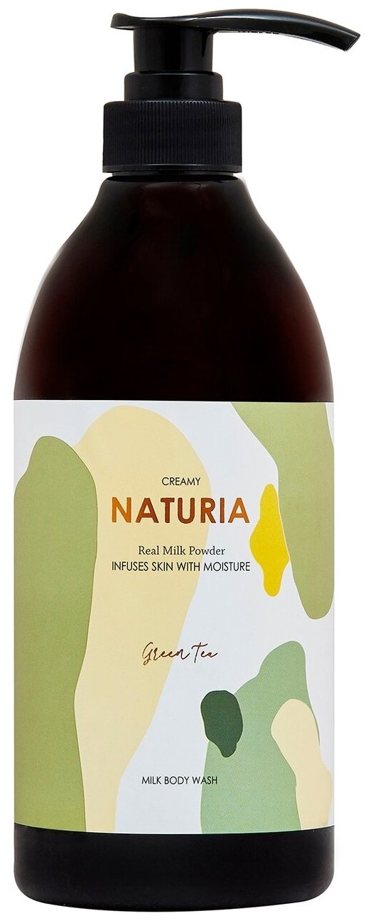 Гель для душа Naturia Creamy milk Green tea, 750 мл, 598 г