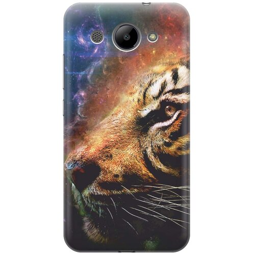 фото Cиликоновый чехол на huawei y3 2017 / хуавей у3 2017 с принтом "космический тигр" gosso
