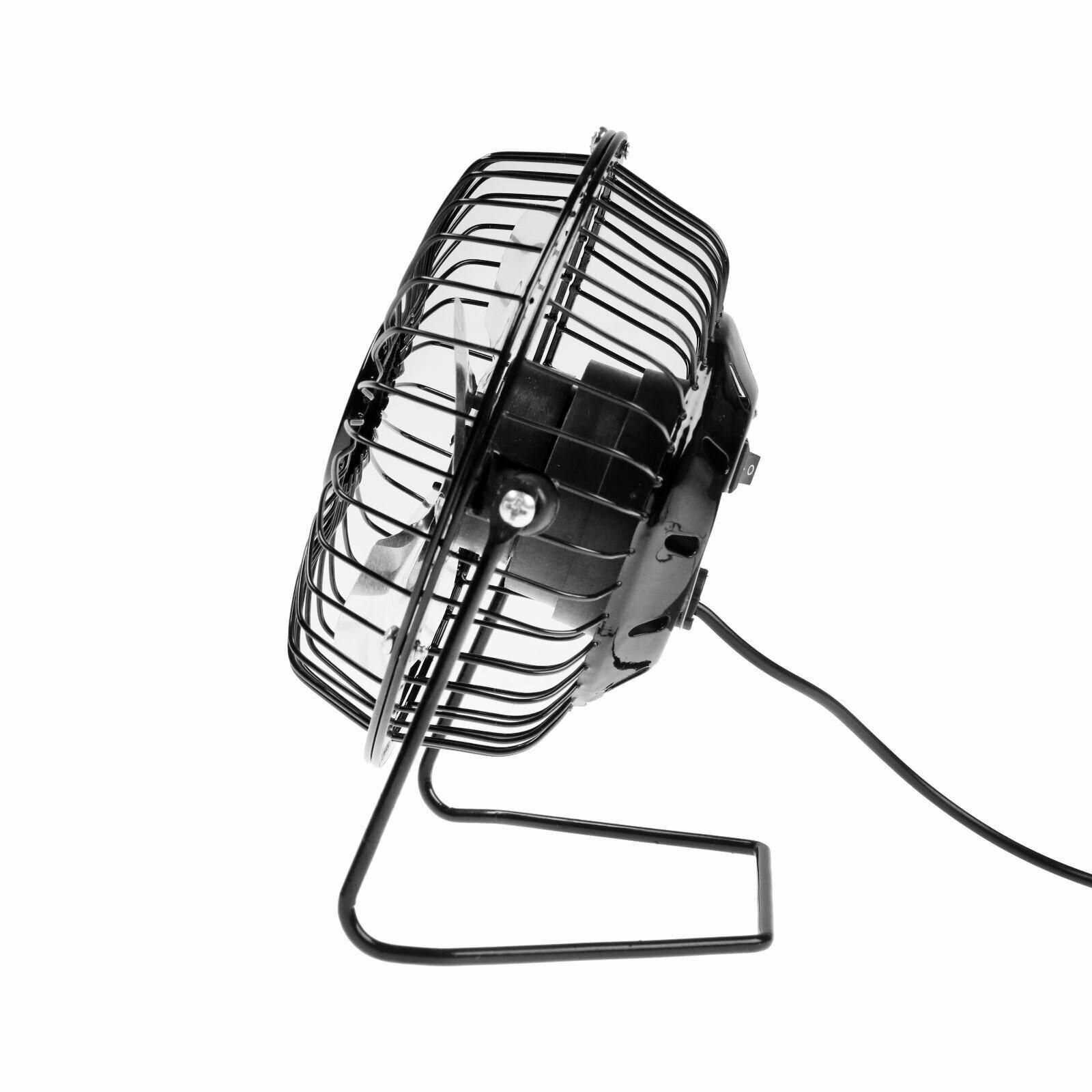 Вентилятор Luazon LOF-05, настольный, 2.5 Вт, 12 см, металл, черный - фотография № 4