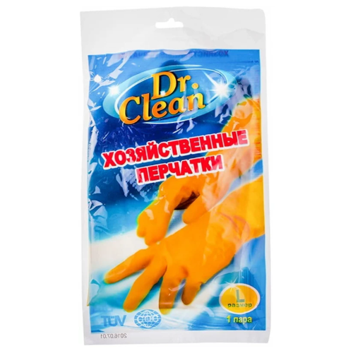 Перчатки хозяйственные резина, L, Dr.Clean