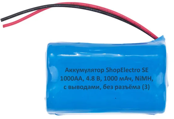 Аккумулятор ShopElectro SE1000АА, 4.8 В, 1000 мАч/ 4.8 V, 1000 mAh, NiMH, с выводами, без разъёма (3)