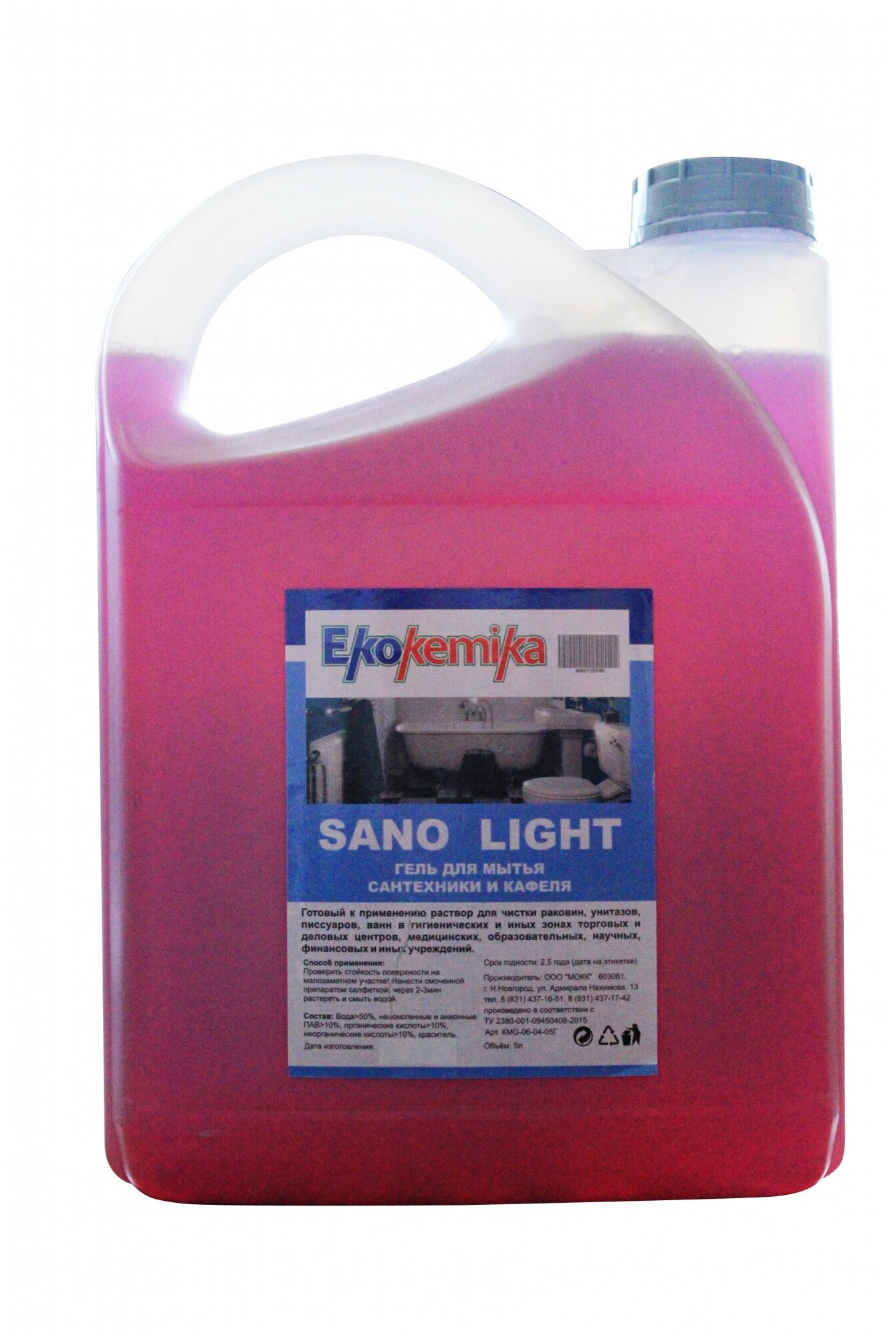 SANO LIGHT Гель для чистки сантехники и кафеля 5л