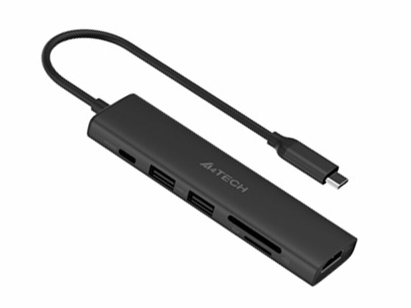 Разветвитель USB-C A4Tech DST-60C серый - фото №3