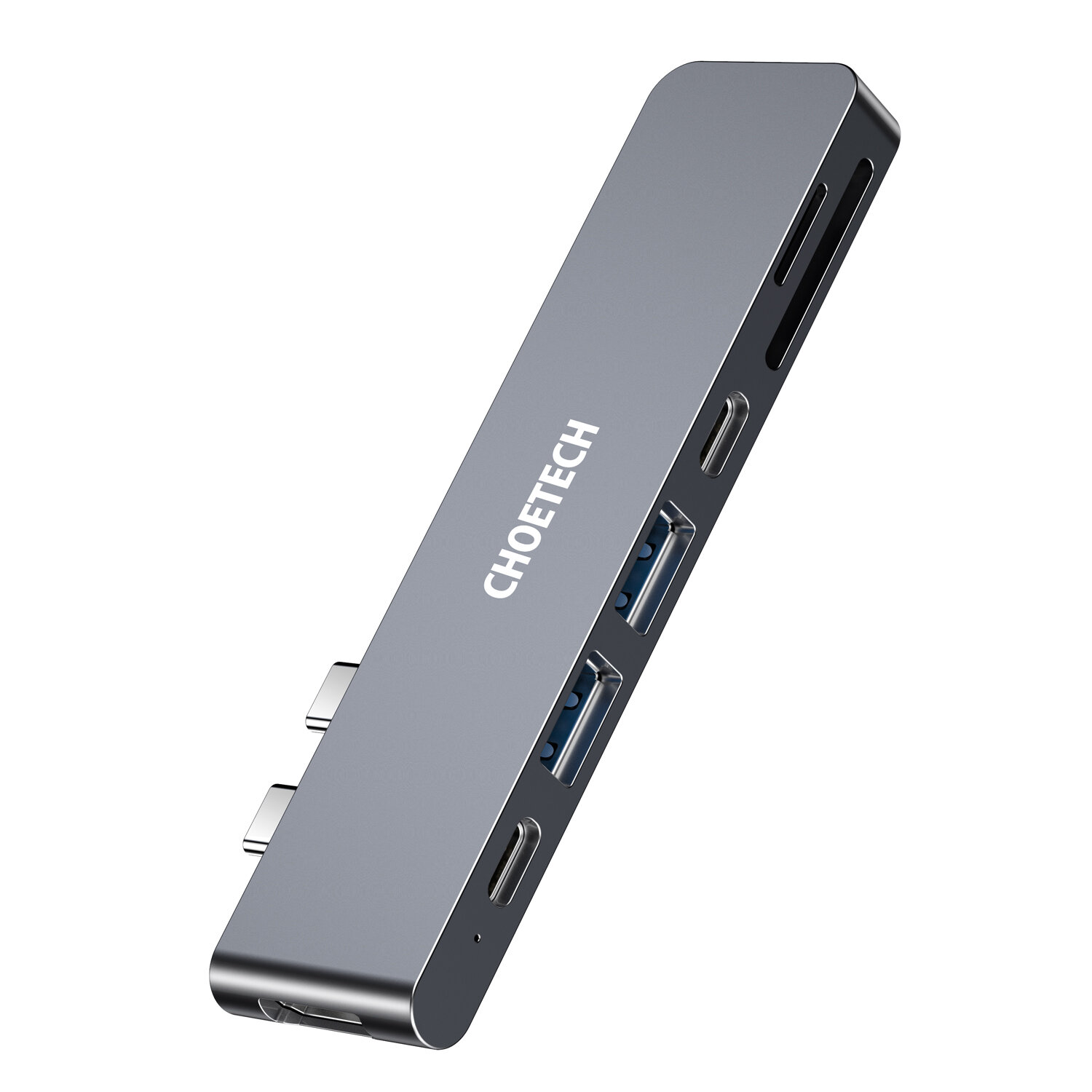 Док-станция хаб 2хUSB-C 7-в-2 Thunderbolt 3 USB-C USB-C PD HDMI 4K SD/Micro 2xUSB-A цвет серый (HUB-M14)