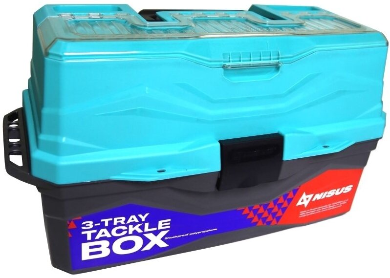 Ящик рыболовный Nisus Tackle Box трехполочный бирюзовый (для снастей)