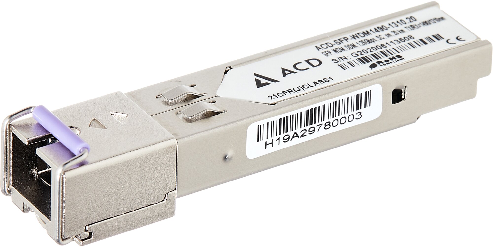 Трансивер ACD ACD-SFP-Western DigitalM1490-1310.20 SFP, Western DigitalM, DDM, 1.25Gbps, SC, sm, 20 km, TX/RX=1490/1310nm