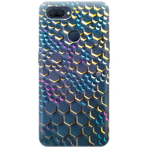 фото Re:pa накладка transparent для oppo a12 / a7 / a5s с принтом "графитовые соты"