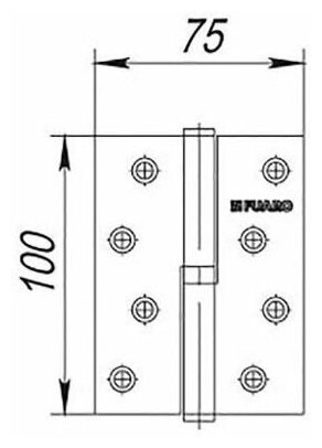 Петля съемная Fuaro 413/BL-4 100х75х2,5 AB антик бронза, правая - фотография № 2