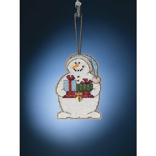 Giving Snowman (Снеговик с подарками) #MH162136 Mill Hill Набор для вышивания 6.35 x 8.9 см Счетный крест