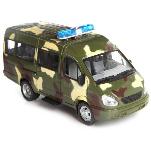 микроавтобус 1 toy газ 3221 р40531 21 5 см камуфляж зеленый Микроавтобус Play Smart Автопарк 3221 Военный (9098-F) 1:27, 20 см, зеленый камуфляж