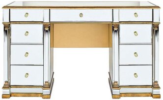 Столик туалетный Garda Decor KFC1150E7, ДхШ: 143 х 54 см, зеркало/золотистый