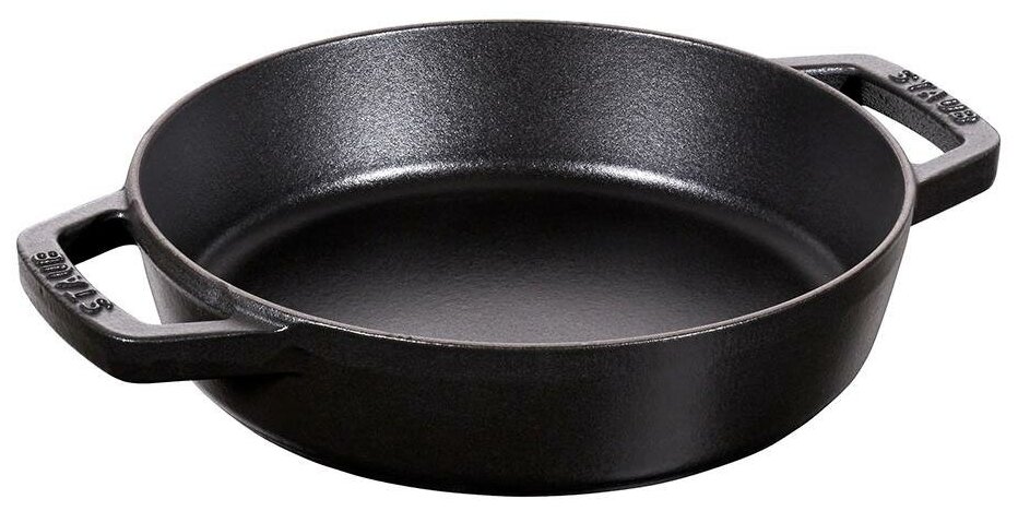 Сковорода круглая 20 см, с чугунными ручками Staub, черная (12232023)