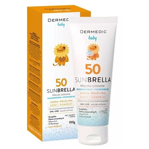 Dermedic Dermedic Sunbrella Baby Солнцезащитное молочко для детей SPF 50, 100 мл dermedic солнцезащитное молочко для детей spf 50 sun protection milk 100 г dermedic sunbrella