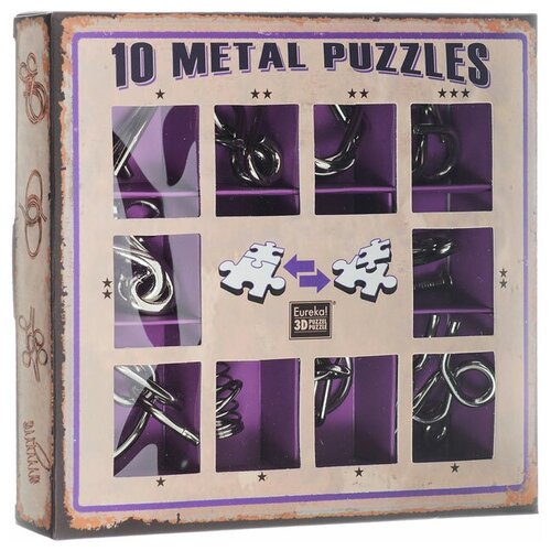 Набор головоломок Eureka 3D Puzzle 10 Metal Puzzles purple set (473359) 10 шт. фиолетовый