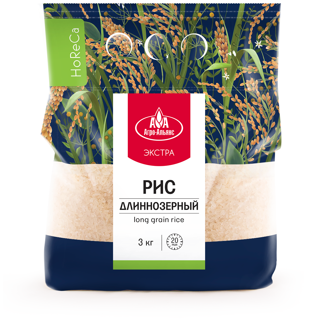 Рис белый длиннозерный "Агро-Альянс Экстра" HoReCa, 3 кг