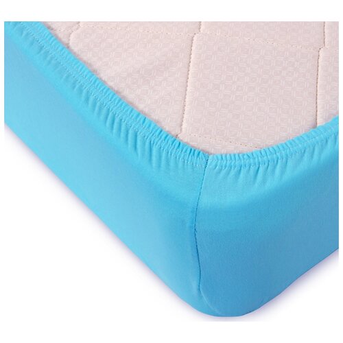 фото Простынь трикотажная на резинке пт-голубой (140х200) toontex