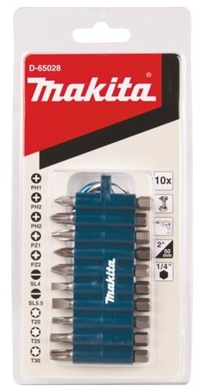 Набор бит и насадок Makita D-65028 10 предм.