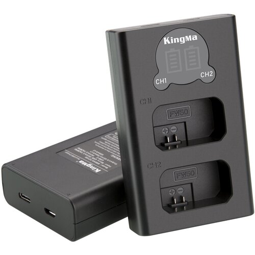 Зарядное устройство Kingma с индикаторами на 2 АКБ Sony NP-FW50 зарядное устройство kingma с индикаторами на 2 акб canon lp e8