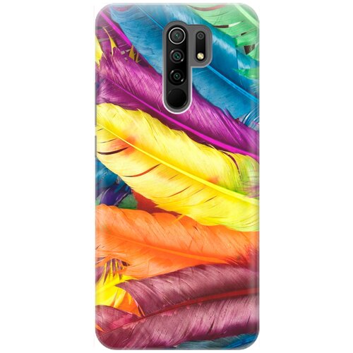 фото Re:pa накладка transparent для xiaomi redmi 9 с принтом "разноцветные перья"