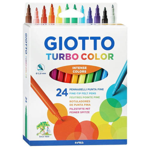 GIOTTO Набор фломастеров Turbo Color (071500), разноцветный, 1 шт. giotto набор фломастеров turbo maxi 12 цв sela