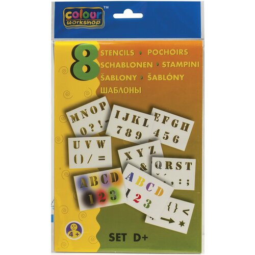 Упаковка 2 шт Трафарет для рисования CENTROPEN буквы И цифры 8 штук 9996D 282₽