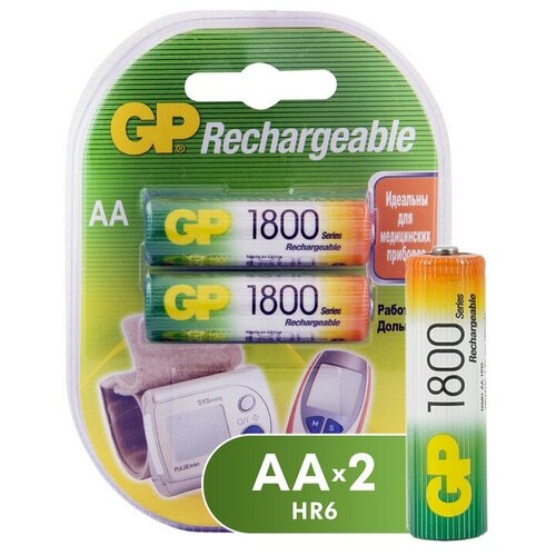 фото Аккумулятор gp 1800mah аа/lr6 nimh бл/2шт