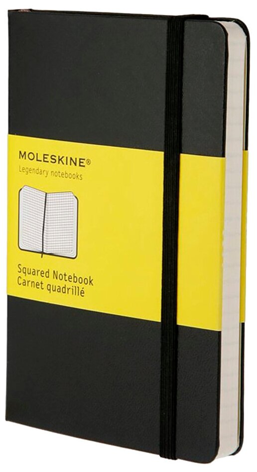 Блокнот Moleskine Classic Pocket, 192 стр, черный, в клетку