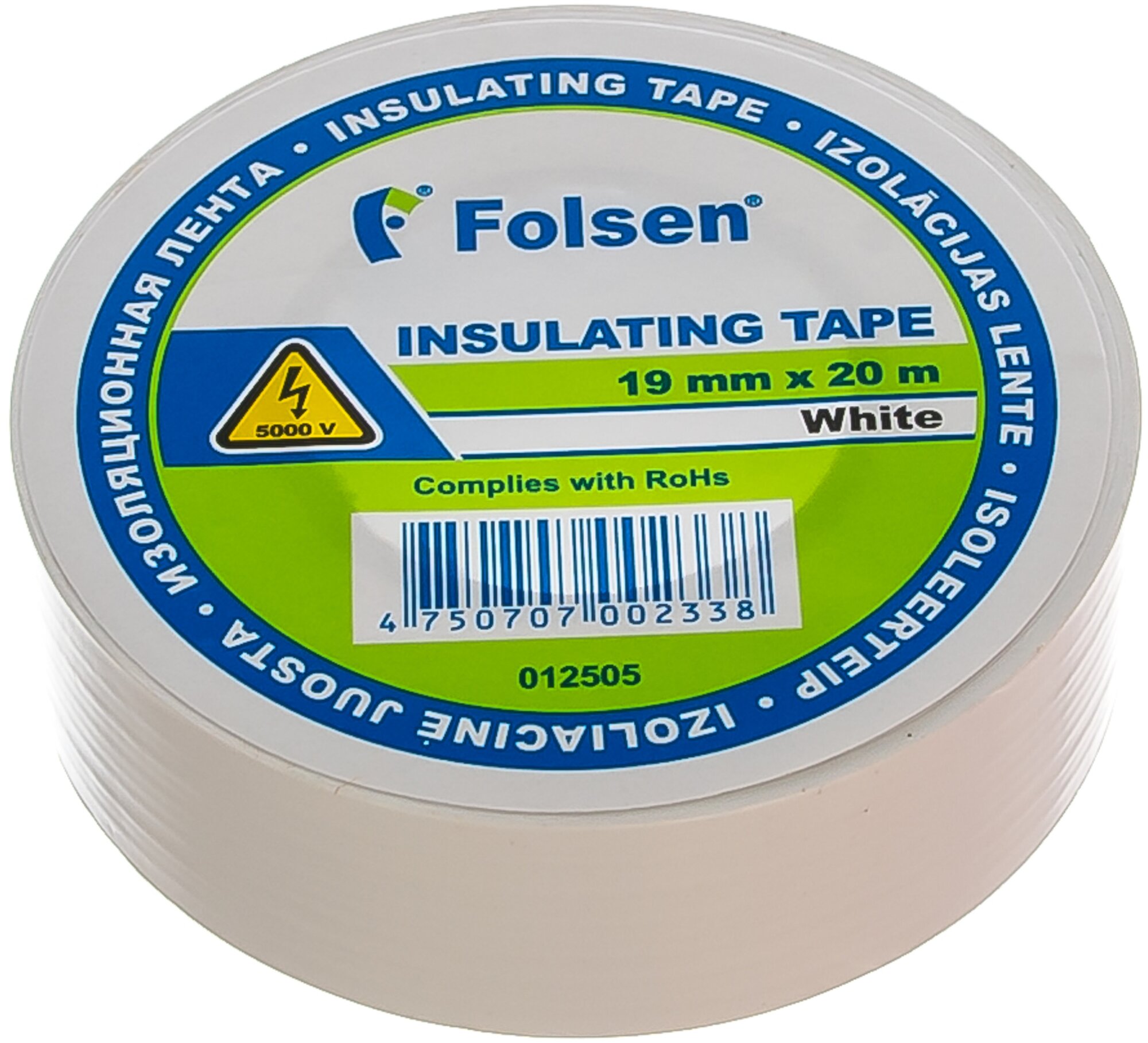 фото Изоляционная лента Folsen 19ммx20м белая 012505 15591117