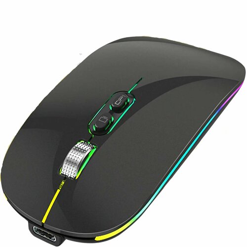 Компьютерная мышка ForAll М103 с RGB подсветкой, Bluetooth 5.1, Зарядка Type-C, серый