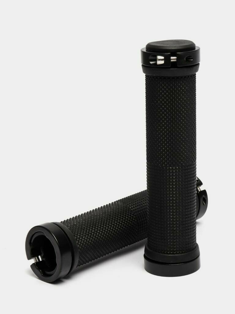 Грипсы велосипедные / Ручка руля велосипеда с алюминиевыми цветными наконечниками, 130 мм, черные