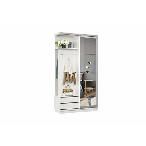 Прихожая-купе БИ-мебель Анха; исполнение левое; белая 120x45x220 см