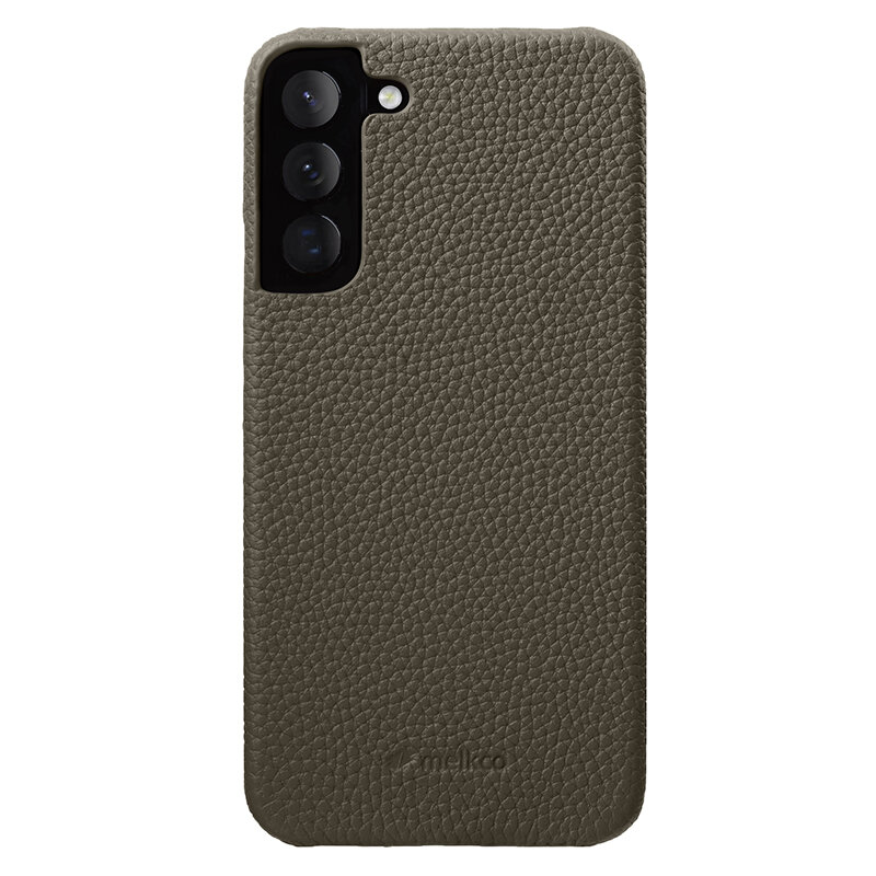 Кожаный чехол накладка Melkco для Samsung Galaxy S22 - Snap Cover, серый