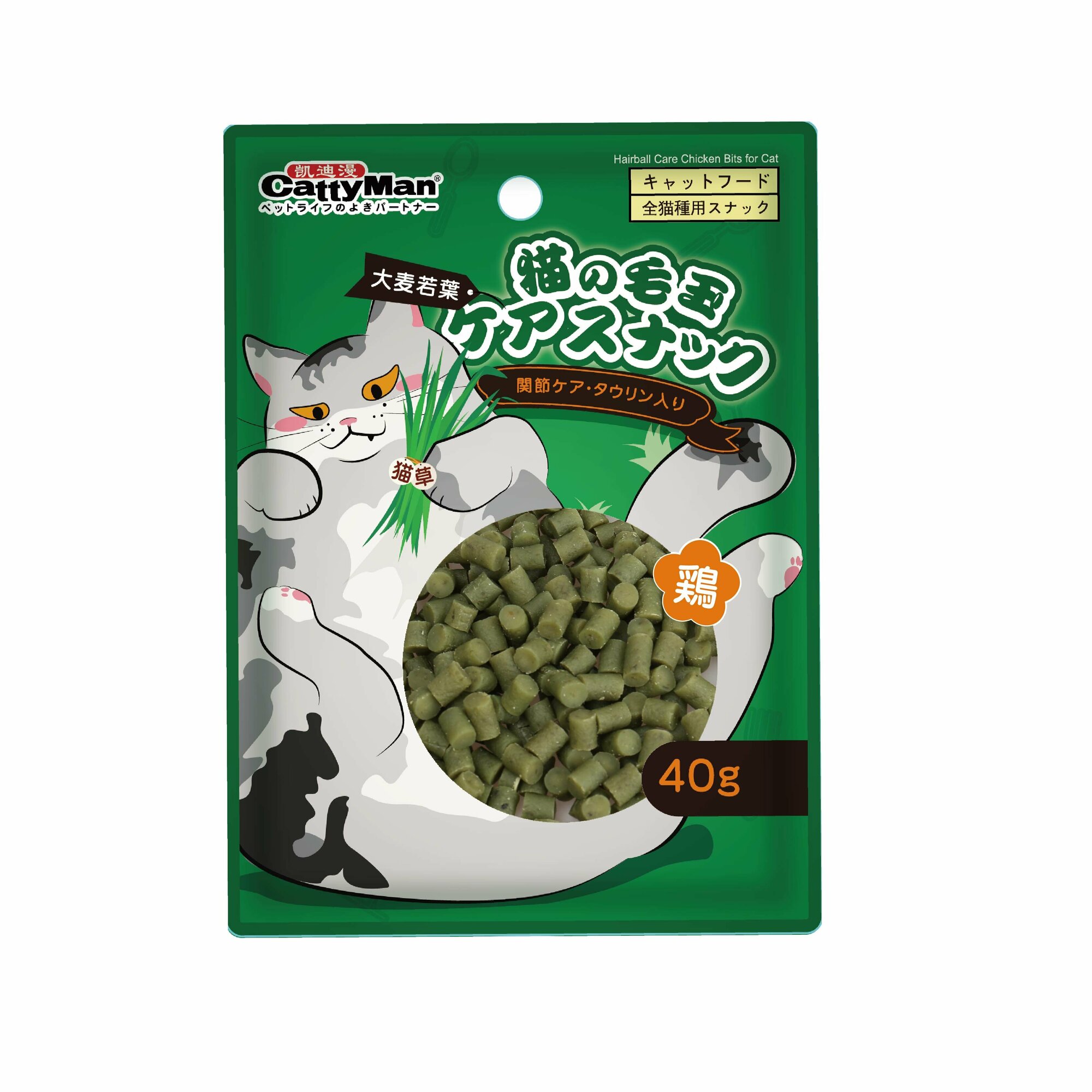 фото Лакомство для кошек Japan Premium Pet Гранола для выведения шерсти на основе кошачьей травы с коллагеном и гиалуроном, 40 г