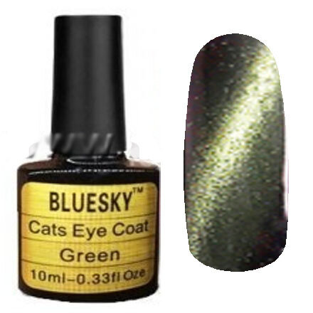 фото Bluesky Cats Eye Coat Green Топ для гель лака с эффектом Кошачий глаз