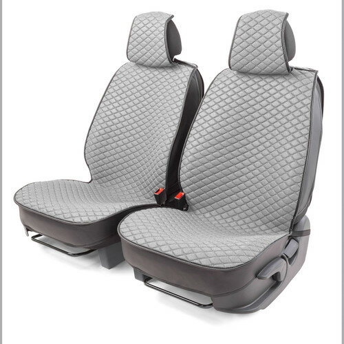 Чехлы-накидки каркасные CarPerformance, на передние сиденья, Fiberflax (лен), 2 шт, серый AUTOPROFI (CUS-2032 GY)