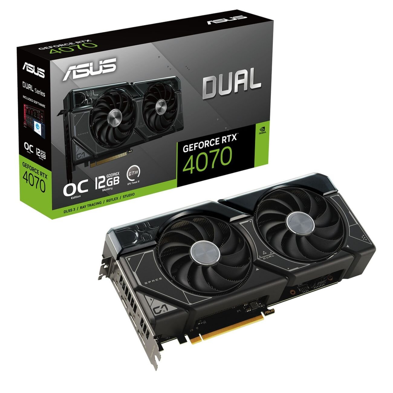 Видеокарта ASUS NVIDIA GeForce RTX 4070 DUAL OC 12GB (DUAL-RTX4070-O12G)