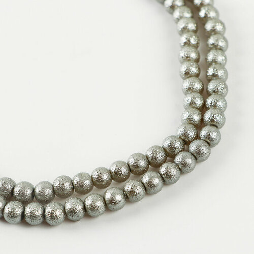 Бусины из стекла набор 140 шт диаметр 1 шт 6 мм цвет серебряный 262₽